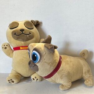 Disney Tan and Brown Plush Puppy Pair